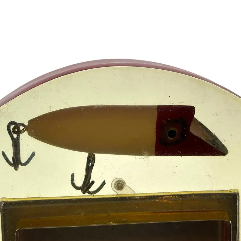 Vintage Lucite Photo Frame Fishing Lure Embedded Red White Heddon Style Taiwan - Picture 2 of 9